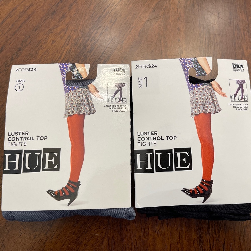 2 PAIR WOMEN'S HUE TIGHTS